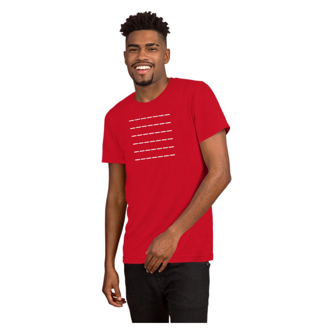 Off White Dashed Lines Red T-Shirt