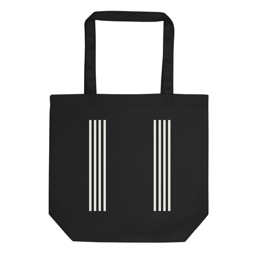 Off White Side Stripes Black Organic Cotton Twill Tote