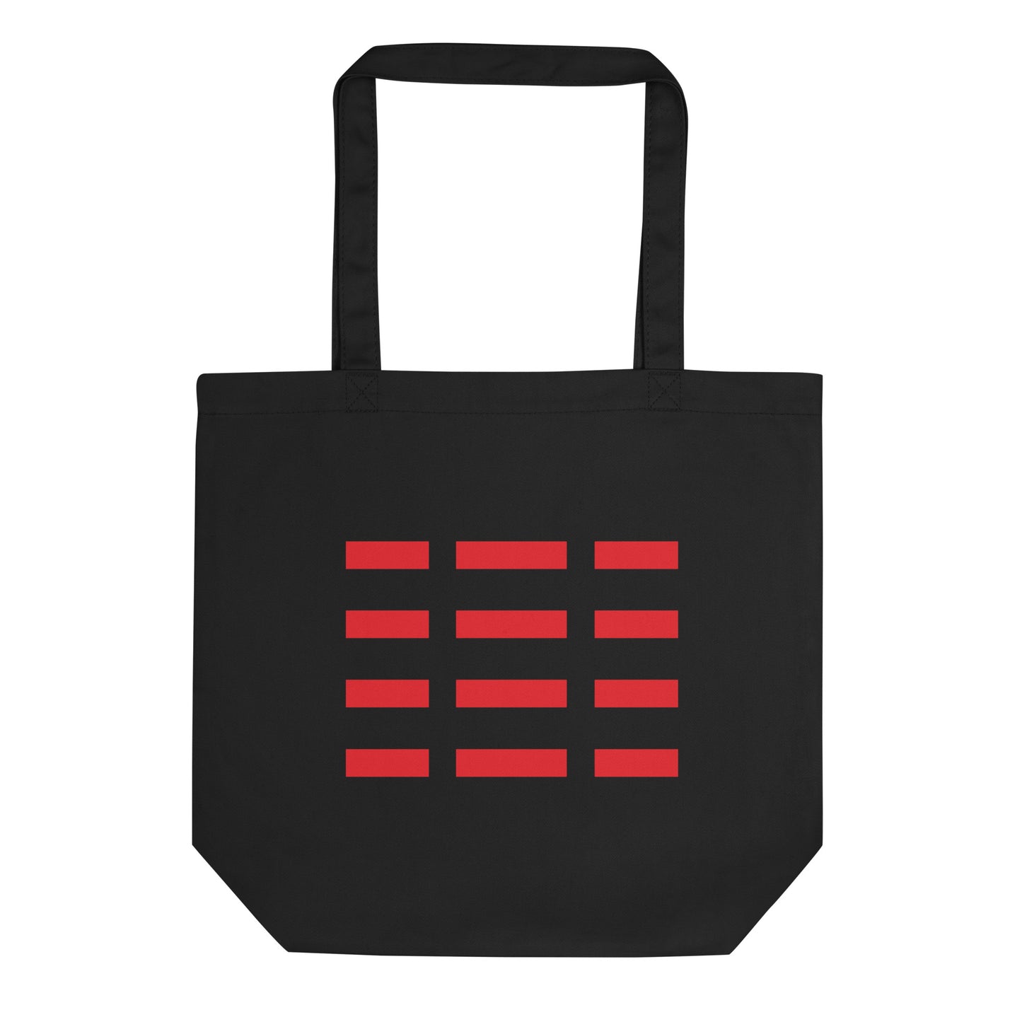 Red Blocks Black Organic Cotton Twill Tote