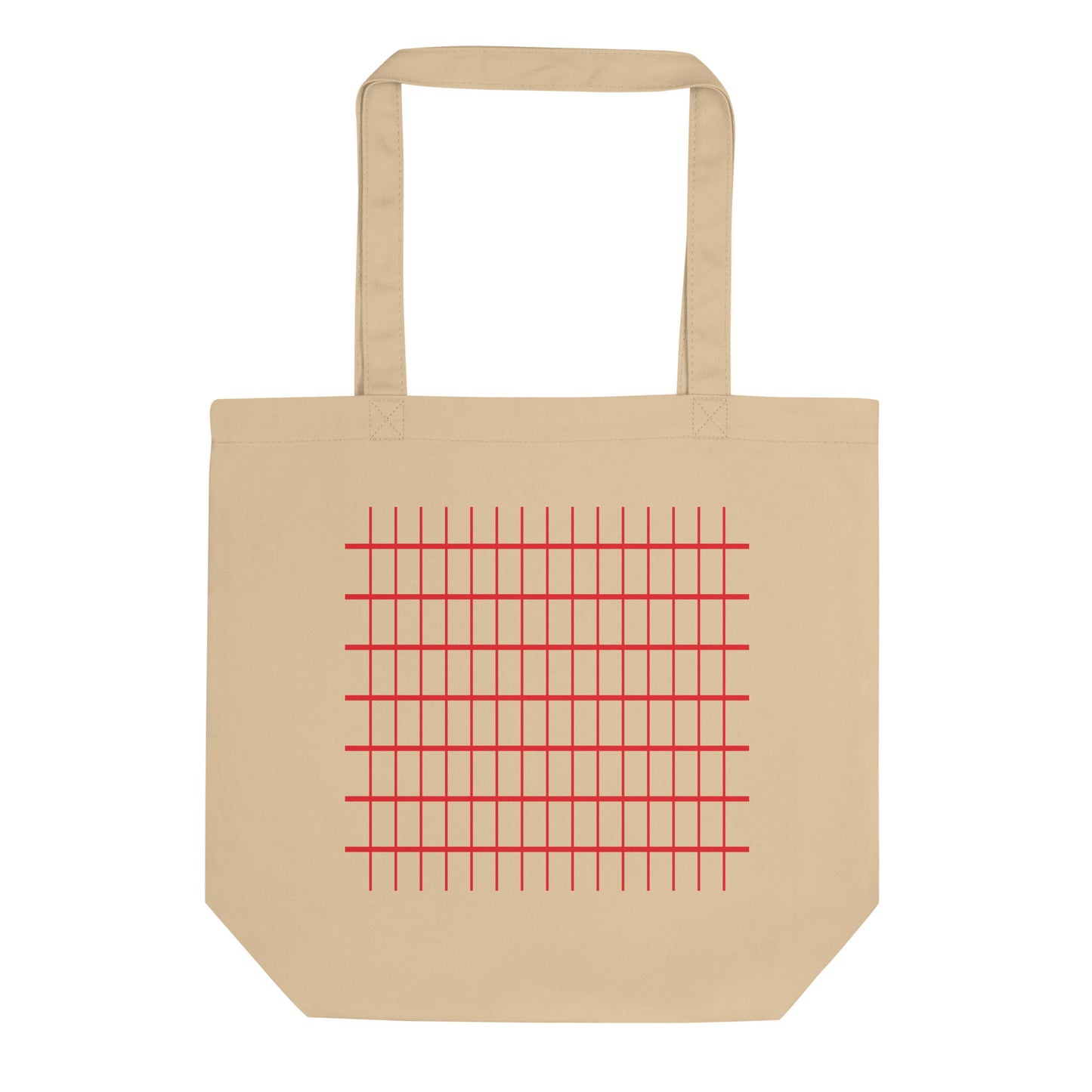 Red Grid Organic Cotton Twill Tote