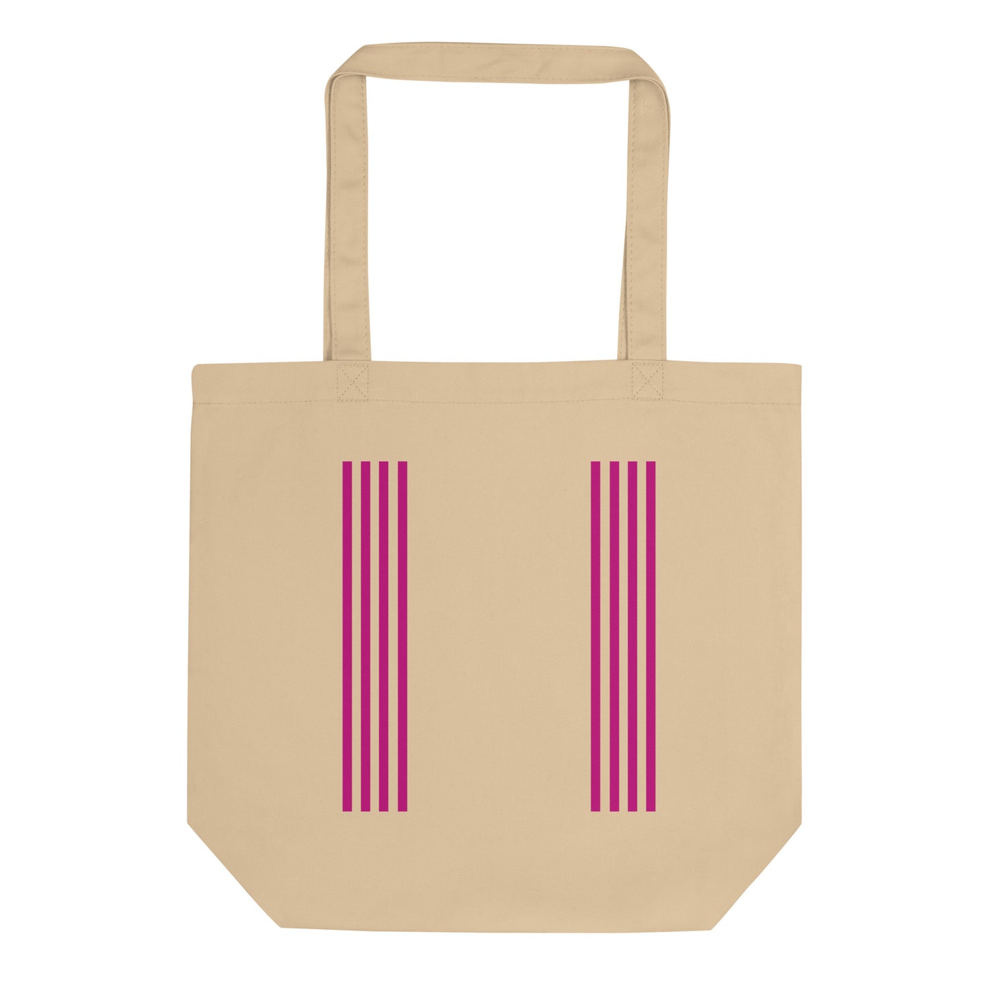 Fuchsia Side Stripes Organic Cotton Twill Tote