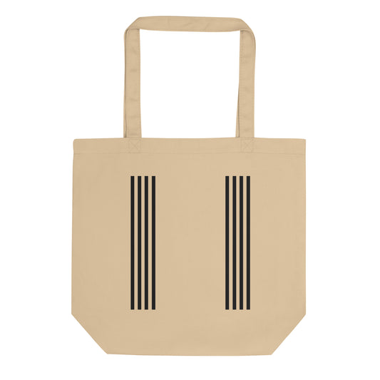 Black Side Stripes Organic Cotton Twill Tote