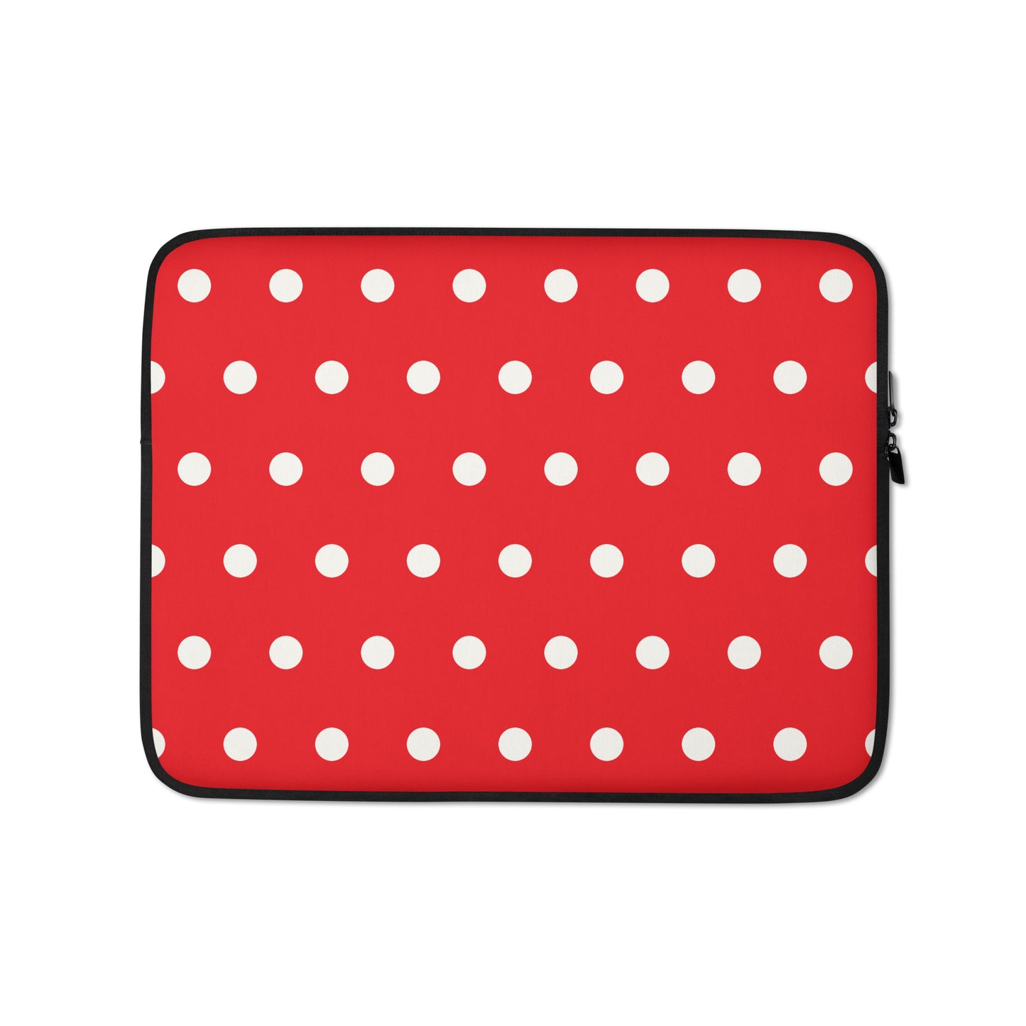 Off White Polka Dots Red Laptop Sleeve