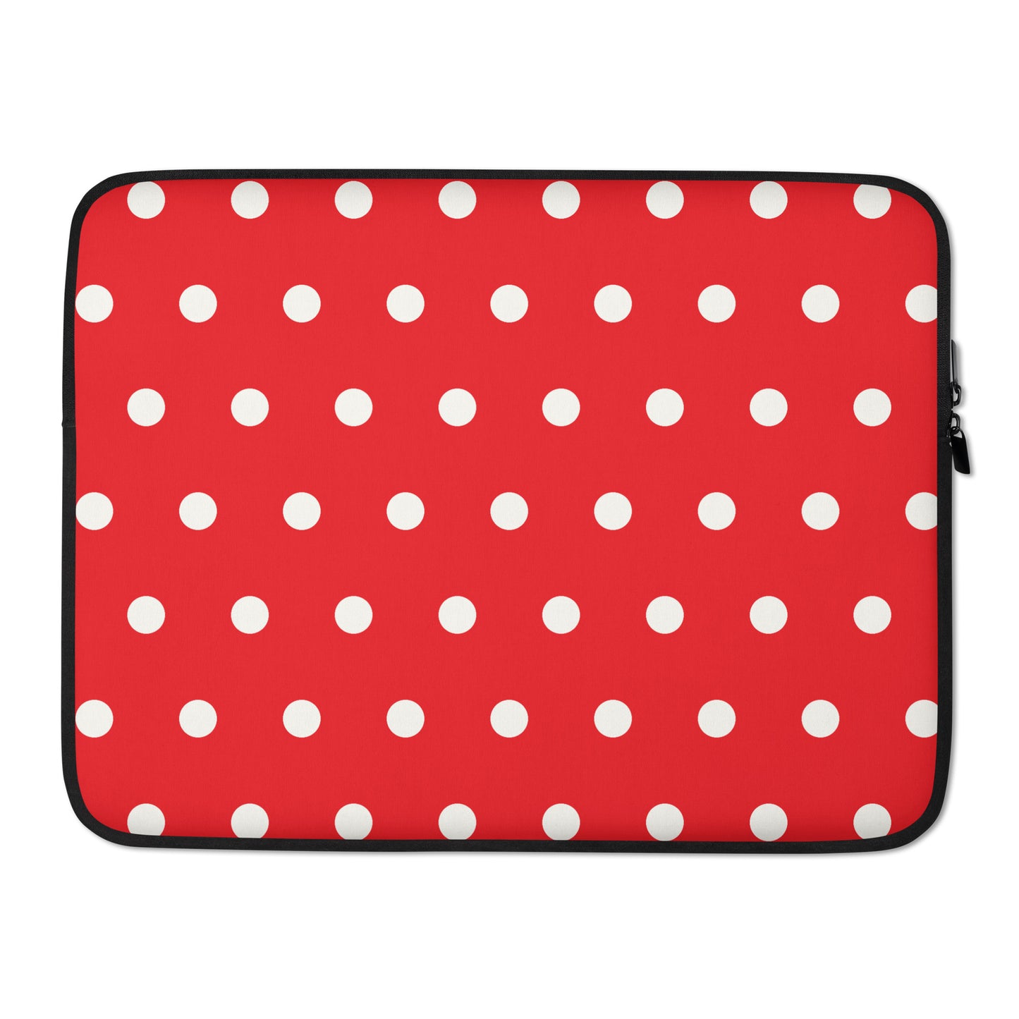 Off White Polka Dots Red Laptop Sleeve