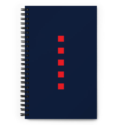 Red Squares Navy Spiral Notebook