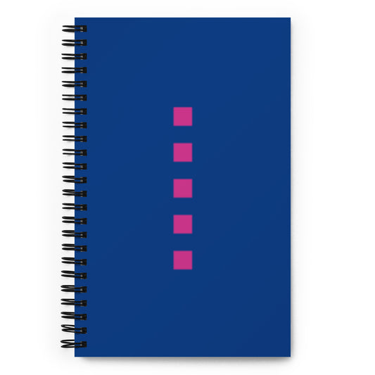 Fuchsia Squares Blue Spiral Notebook