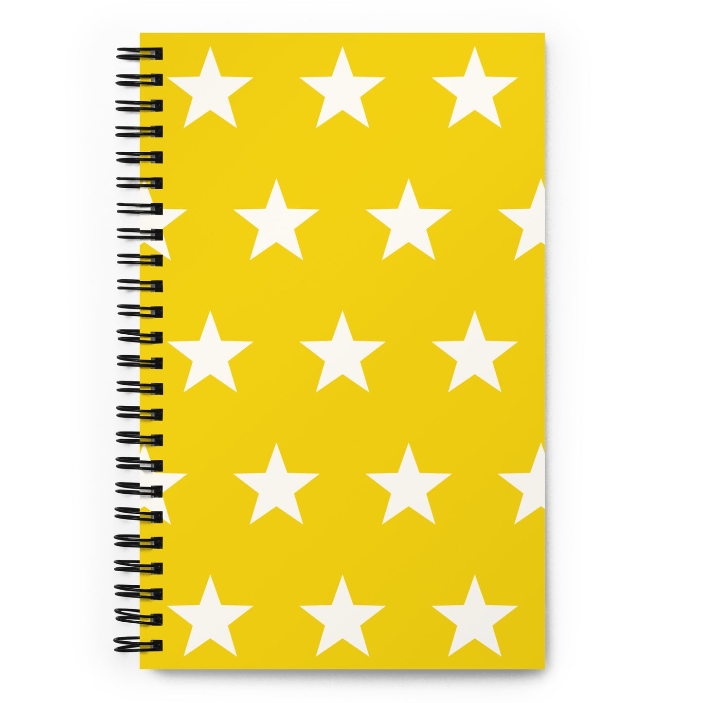 Off White Stars Yellow Spiral Notebook