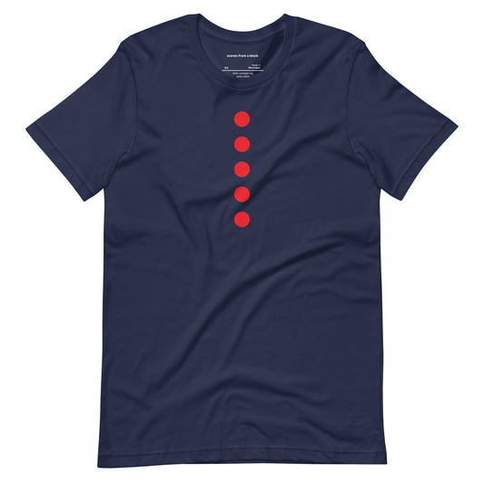 Red Dotted Line Navy T-Shirt