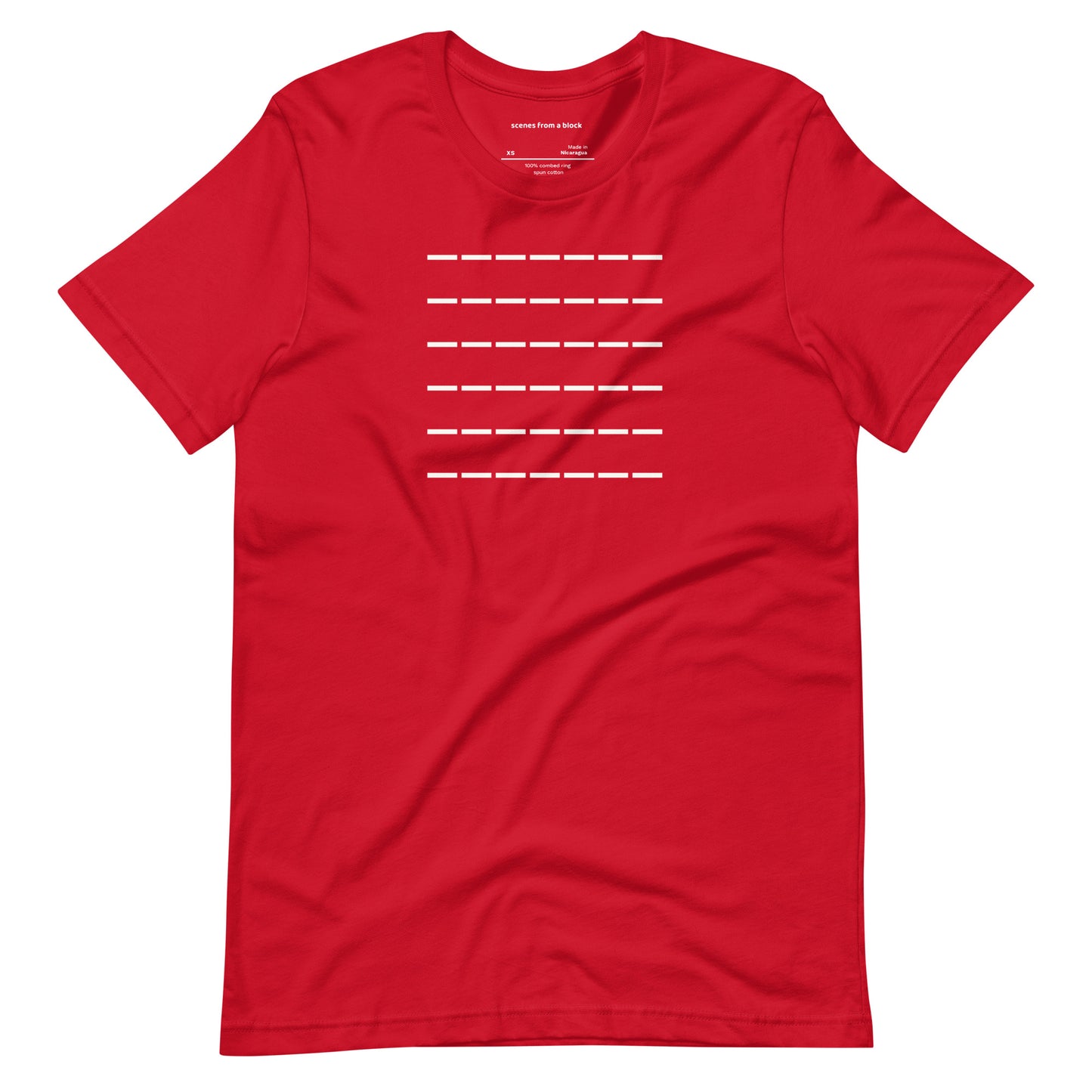 Off White Dashed Lines Red T-Shirt