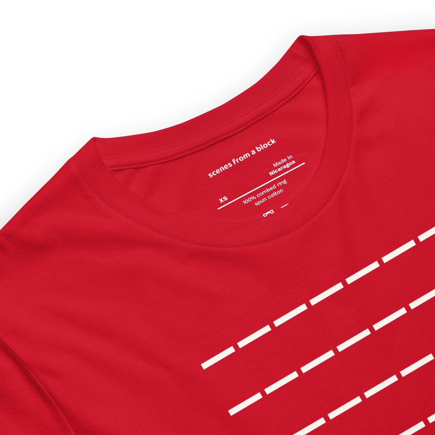 Off White Dashed Lines Red T-Shirt