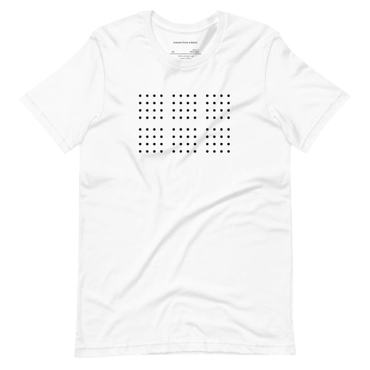 Black Dot Blocks White T-Shirt