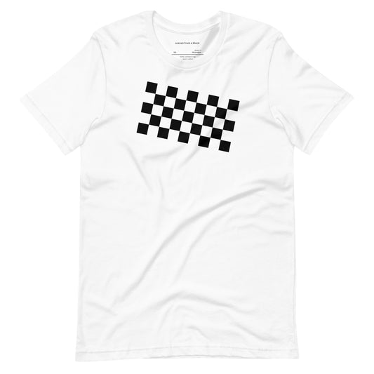 Black Checkerboard White T-Shirt