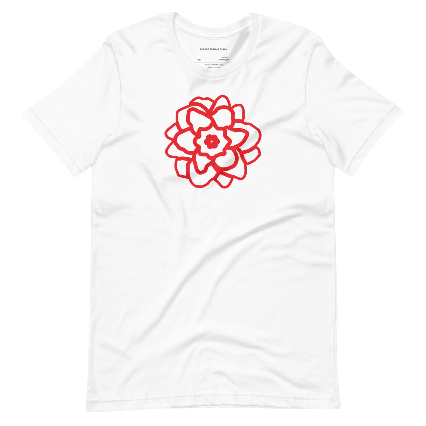 Red Rose White T-Shirt