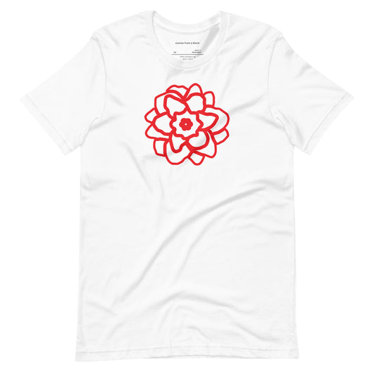 Red Rose White T-Shirt