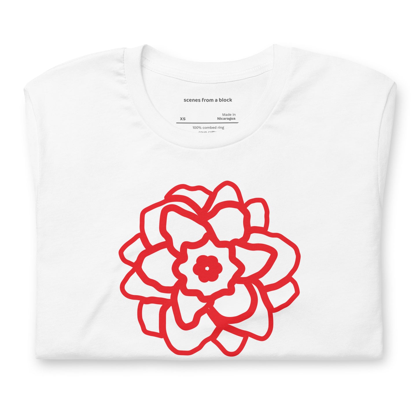 Red Rose White T-Shirt