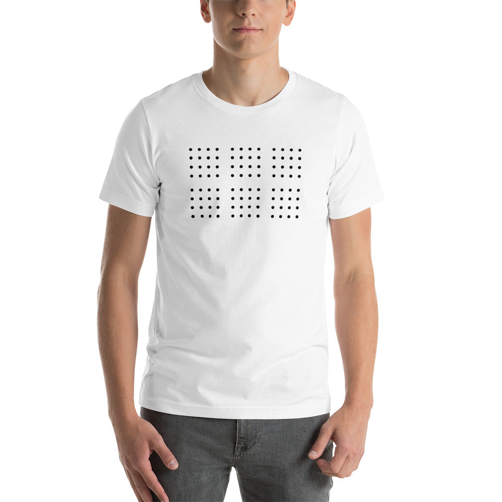 Black Dot Blocks White T-Shirt