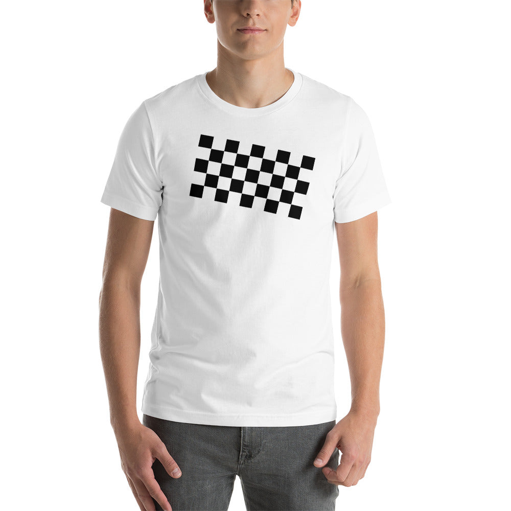 Black Checkerboard White T-Shirt