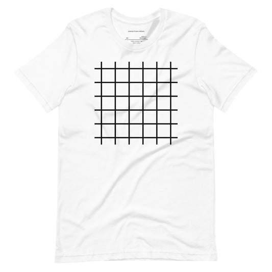 Black Grid White T-Shirt