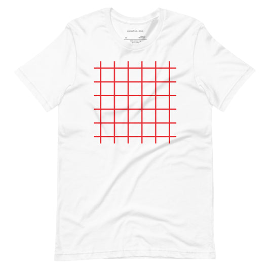 Red Grid White T-Shirt